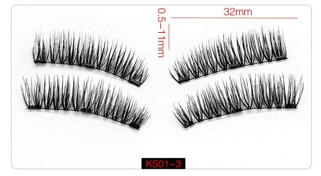 6D Magnetic Eyelashes + 3 Magnets Soft Hair Natural Tapered