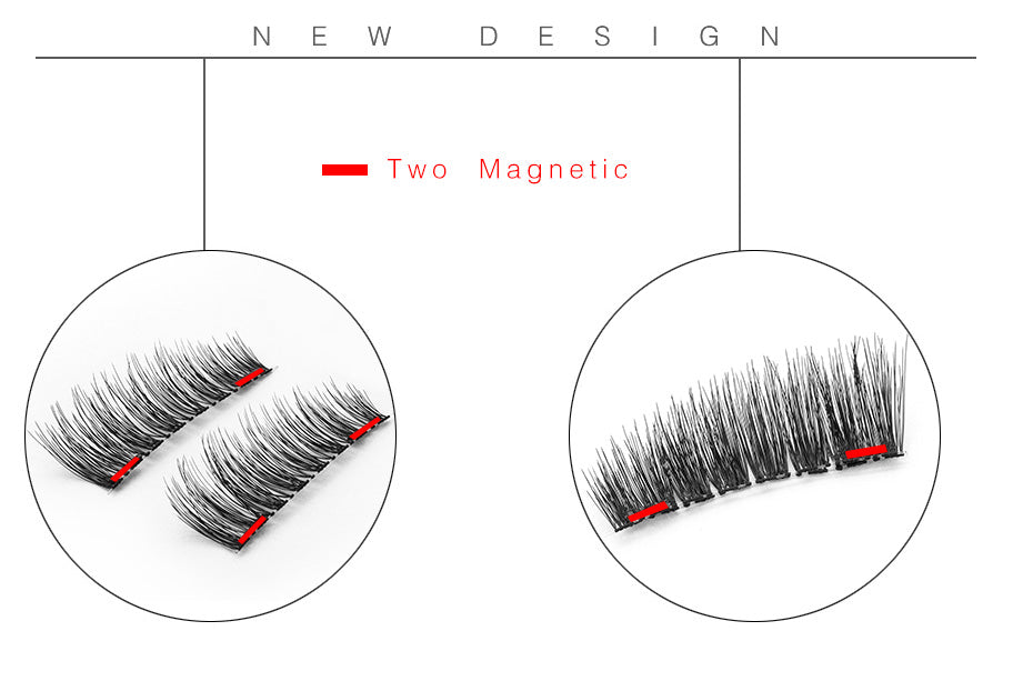 6D Magnetic Eyelashes + 2 Magnets Crisscross Thick
