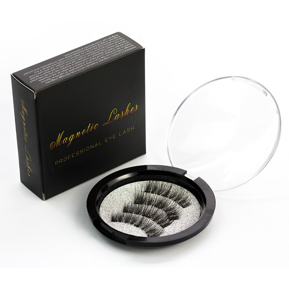 6D Magnetic Eyelashes + 3 Magnets Half Soft Hair Natural Beauty