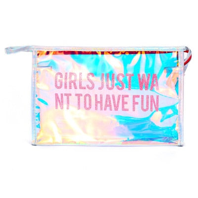 Girls Fun Hologram Laser Transparent Cosmetic Bag