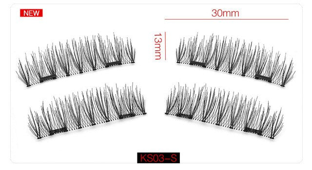 6D Magnetic Eyelashes + 2 Magnets Full Strip Natural Long / Crisscross / Tapered Lash
